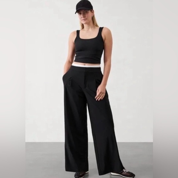 Athleta NWOT Pinnacle High Rise Trouser Size 14 Black - Picture 3 of 6